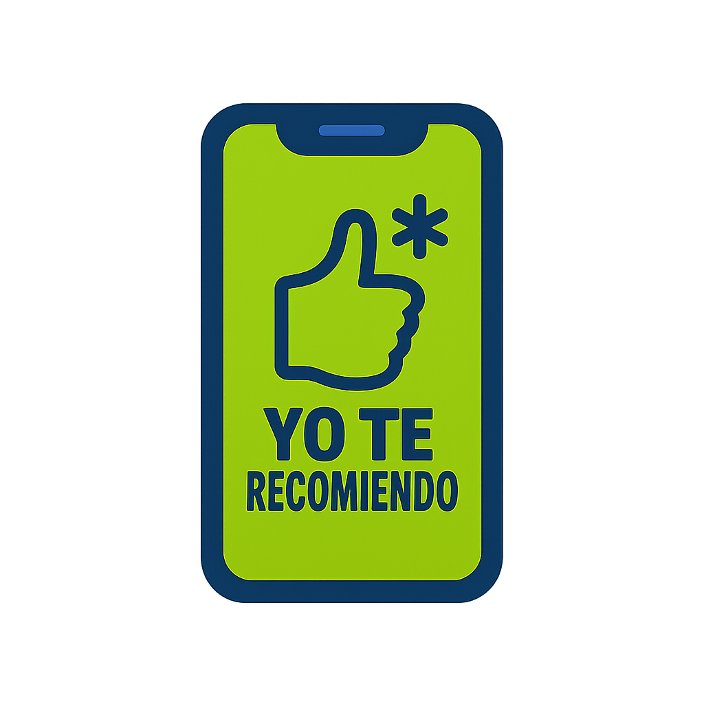 Aplicación Yo te recomiendo en un teléfono móvil